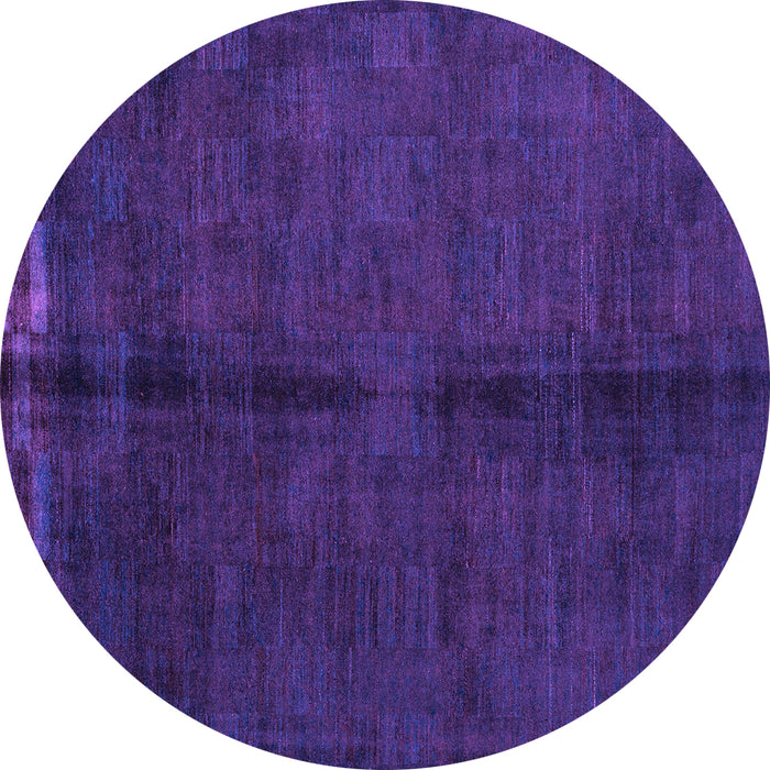 Round Machine Washable Abstract Purple Modern Area Rugs, wshabs4954pur