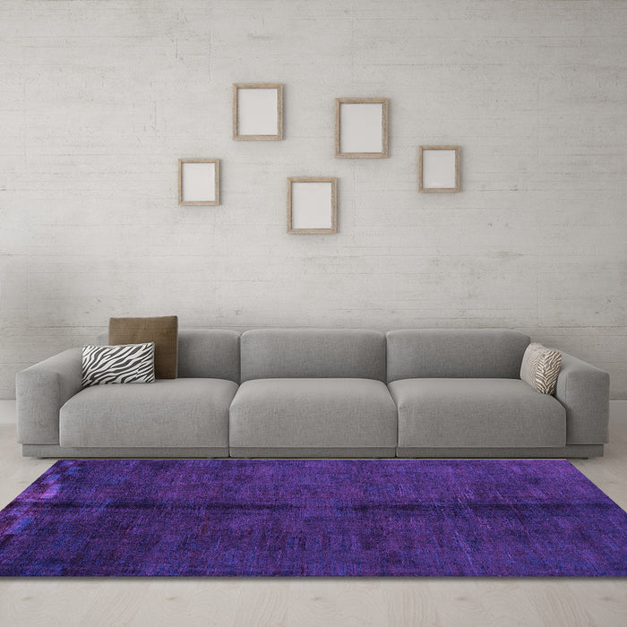 Machine Washable Abstract Purple Modern Area Rugs in a Living Room, wshabs4954pur