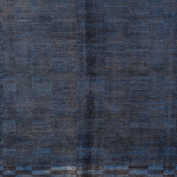 Square Abstract Purple Navy Blue Modern Rug, abs4954