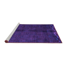 Sideview of Machine Washable Abstract Purple Modern Area Rugs, wshabs4954pur