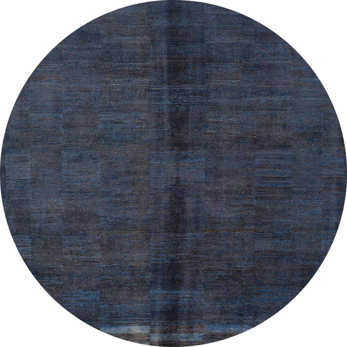 Round Abstract Purple Navy Blue Modern Rug, abs4954