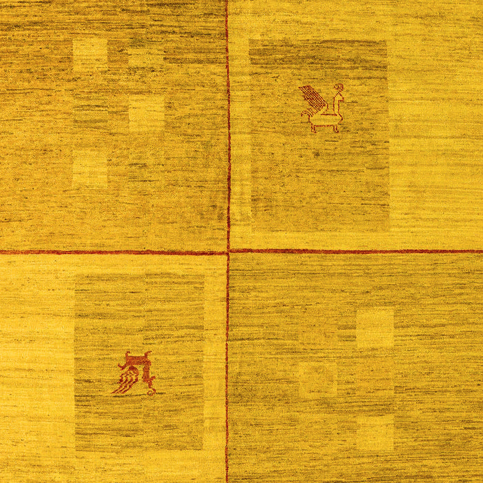 Machine Washable Abstract Yellow Modern Rug, wshabs4955yw