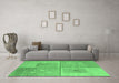 Machine Washable Abstract Emerald Green Modern Area Rugs in a Living Room,, wshabs4955emgrn