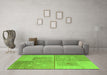 Machine Washable Abstract Green Modern Area Rugs in a Living Room,, wshabs4955grn