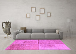 Machine Washable Abstract Purple Modern Area Rugs in a Living Room, wshabs4955pur
