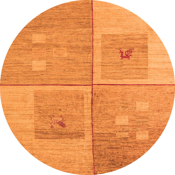 Round Abstract Orange Modern Rug, abs4955org