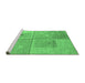 Sideview of Machine Washable Abstract Emerald Green Modern Area Rugs, wshabs4955emgrn