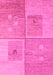 Machine Washable Abstract Pink Modern Rug, wshabs4955pnk