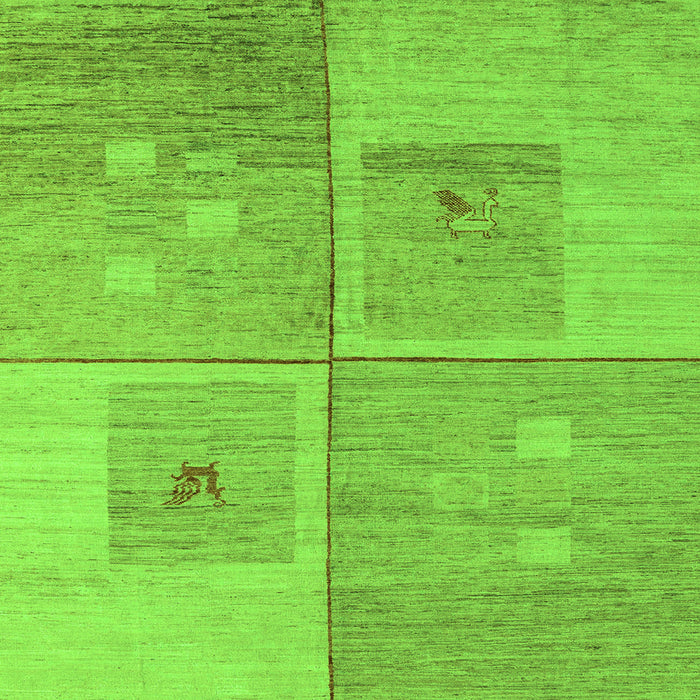 Square Abstract Green Modern Rug, abs4955grn