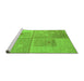 Sideview of Machine Washable Abstract Green Modern Area Rugs, wshabs4955grn