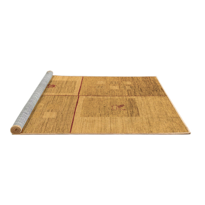 Sideview of Machine Washable Abstract Brown Modern Rug, wshabs4955brn