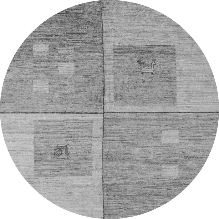 Round Machine Washable Abstract Gray Modern Rug, wshabs4955gry