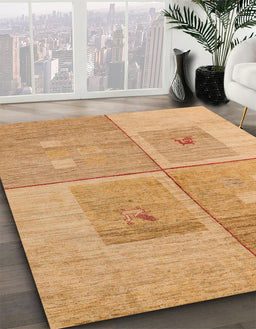 Machine Washable Abstract Orange Rug in a Family Room, wshabs4955