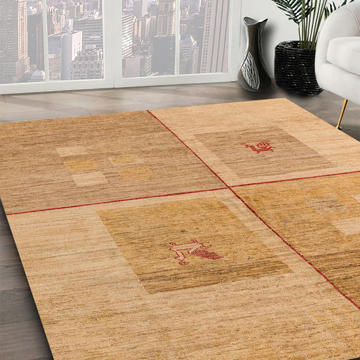 Machine Washable Abstract Orange Rug in a Family Room, wshabs4955