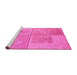 Sideview of Machine Washable Abstract Pink Modern Rug, wshabs4955pnk