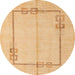 Round Abstract Orange Solid Rug, abs4956