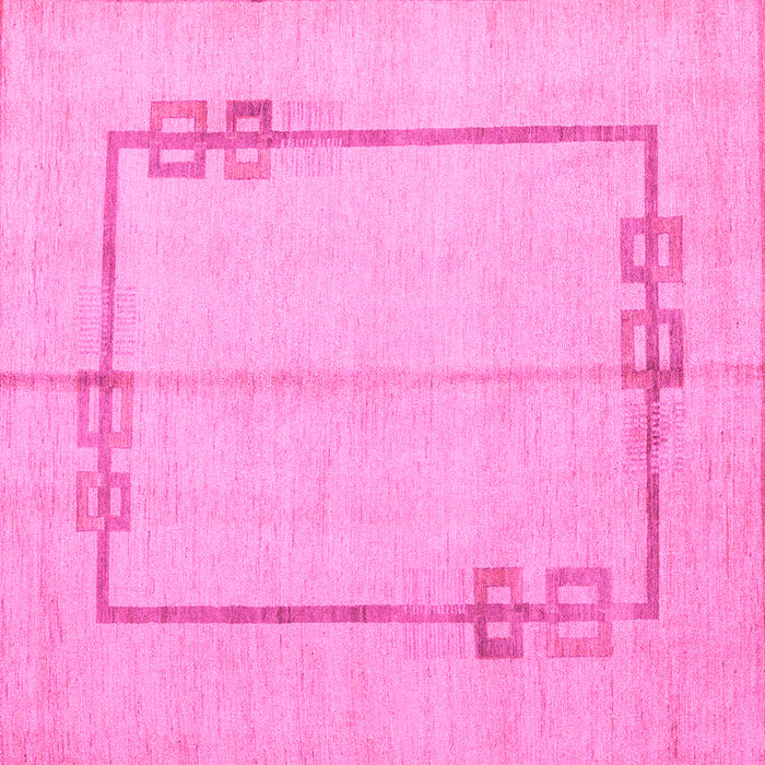 Square Machine Washable Solid Pink Modern Rug, wshabs4956pnk