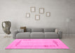Machine Washable Solid Pink Modern Rug in a Living Room, wshabs4956pnk