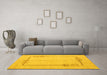 Machine Washable Solid Yellow Modern Rug in a Living Room, wshabs4956yw