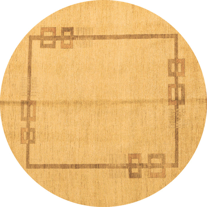 Round Machine Washable Solid Brown Modern Rug, wshabs4956brn