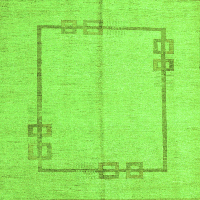 Square Solid Green Modern Rug, abs4956grn