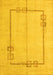 Machine Washable Solid Yellow Modern Rug, wshabs4956yw