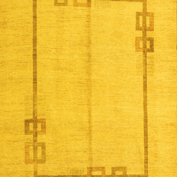 Machine Washable Solid Yellow Modern Rug, wshabs4956yw