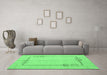 Machine Washable Solid Emerald Green Modern Area Rugs in a Living Room,, wshabs4956emgrn