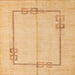 Square Abstract Orange Solid Rug, abs4956