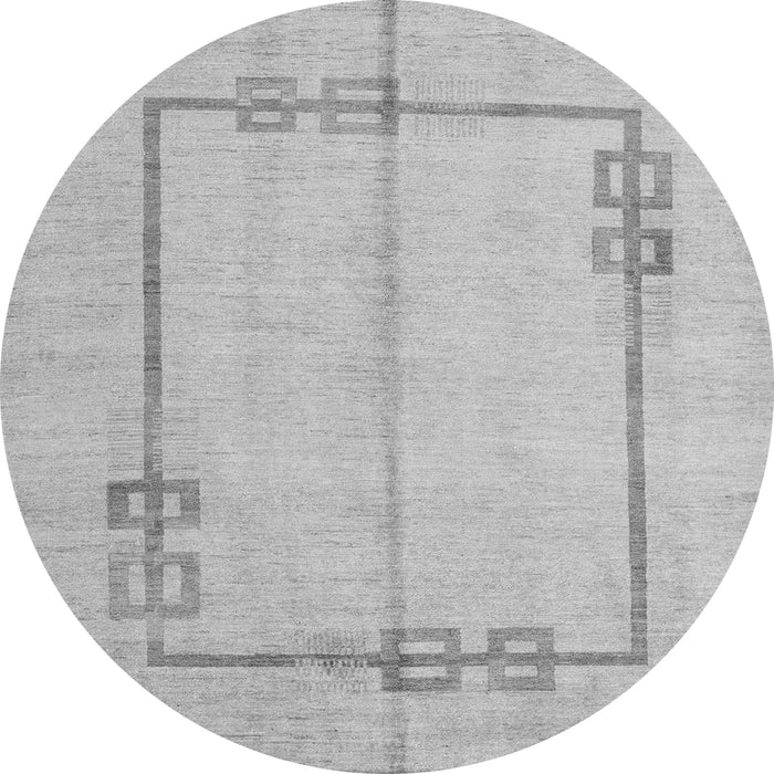 Round Solid Gray Modern Rug, abs4956gry