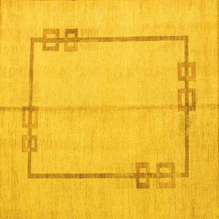 Square Solid Yellow Modern Rug, abs4956yw