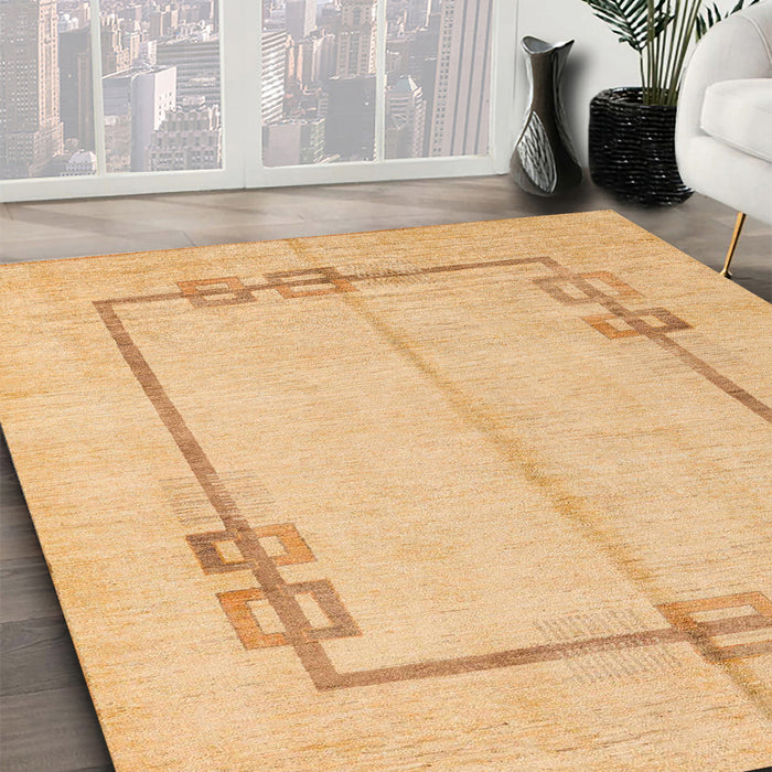 Machine Washable Abstract Orange Rug in a Family Room, wshabs4956