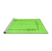 Sideview of Machine Washable Solid Green Modern Area Rugs, wshabs4956grn