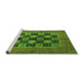 Sideview of Machine Washable Abstract Green Modern Area Rugs, wshabs4957grn