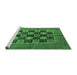 Sideview of Machine Washable Abstract Emerald Green Modern Area Rugs, wshabs4957emgrn