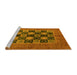 Sideview of Machine Washable Abstract Yellow Modern Rug, wshabs4957yw