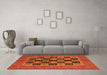 Machine Washable Abstract Orange Modern Area Rugs in a Living Room, wshabs4957org