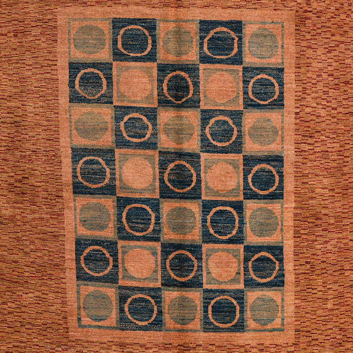 Machine Washable Abstract Tomato Red Rug, wshabs4957