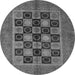 Round Machine Washable Abstract Gray Modern Rug, wshabs4957gry