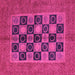 Square Machine Washable Abstract Pink Modern Rug, wshabs4957pnk