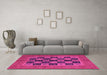 Machine Washable Abstract Pink Modern Rug in a Living Room, wshabs4957pnk