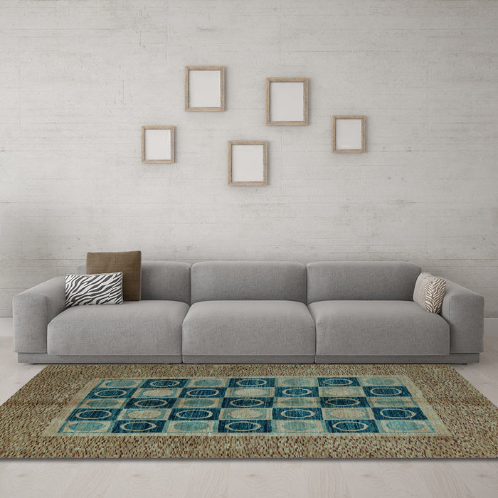 Machine Washable Abstract Light Blue Modern Rug in a Living Room, wshabs4957lblu