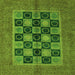 Square Machine Washable Abstract Green Modern Area Rugs, wshabs4957grn