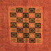 Square Machine Washable Abstract Orange Modern Area Rugs, wshabs4957org