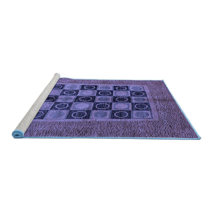 Sideview of Machine Washable Abstract Blue Modern Rug, wshabs4957blu