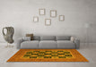 Machine Washable Abstract Yellow Modern Rug in a Living Room, wshabs4957yw