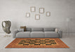 Machine Washable Abstract Brown Modern Rug in a Living Room,, wshabs4957brn