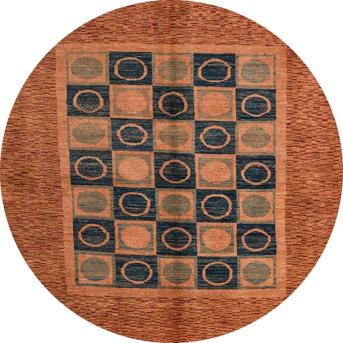 Round Abstract Red Modern Rug, abs4957