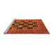 Sideview of Machine Washable Abstract Orange Modern Area Rugs, wshabs4957org