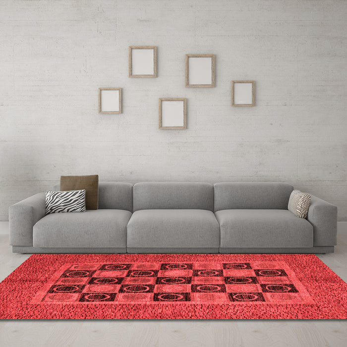 Modern Red Washable Rugs